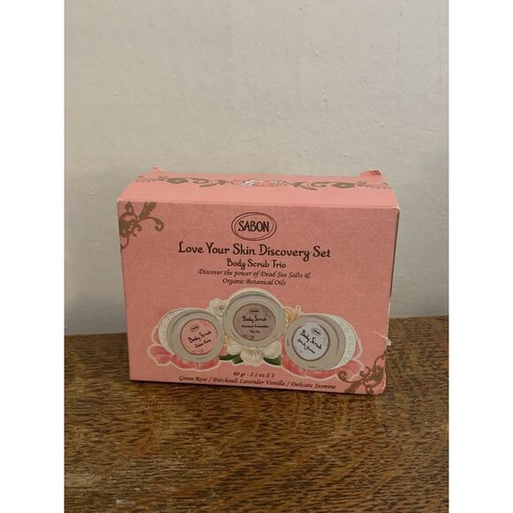 Sabon Love Your Skin Discovery Set Body Scrub Trio Vanilla Green Rose Jasmine - Picture 3 of 6